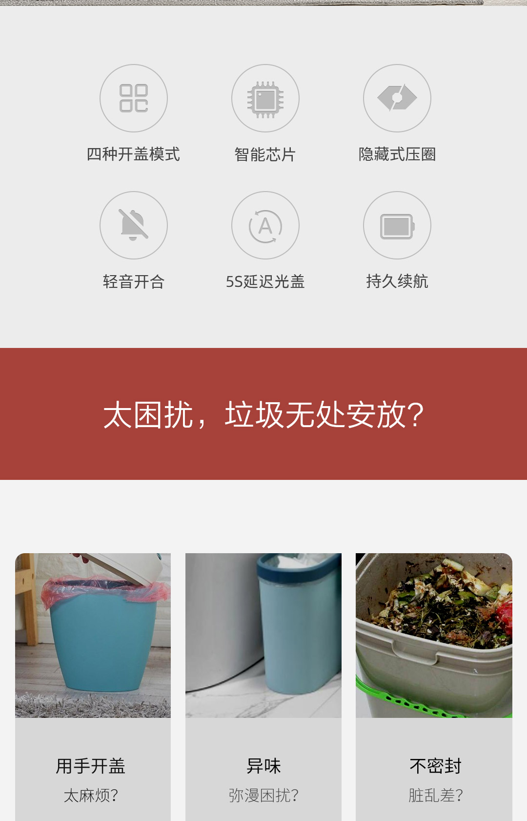 【中国直邮】小米有品 即品智能感应垃圾桶 电池感应款白色
